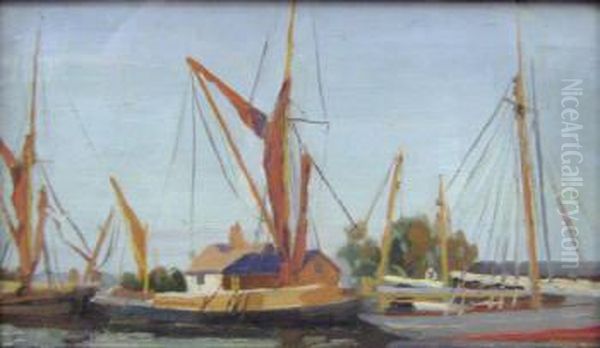 Heybridge Basin Oil Painting by James P. Barraclough