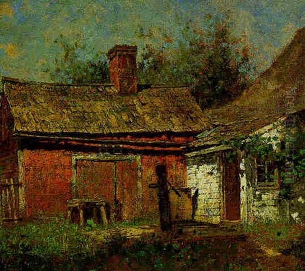 The Farm House And Water Pump Oil Painting by Alfred Cornelius Howland