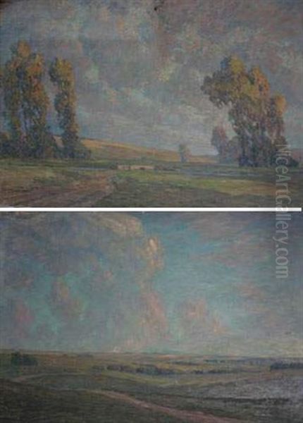 Paysage Au Ruisseau (+ Paysage; Pair) Oil Painting by George Howland