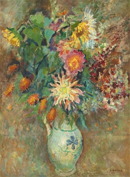 Blumenstraus In Einer Vase Oil Painting by Alexei Vladimir Hrska