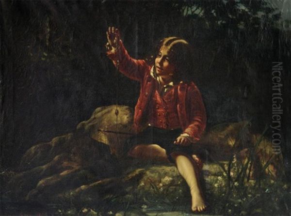 Le Jeune Pecheur Oil Painting by Pierre-Adolphe Huas