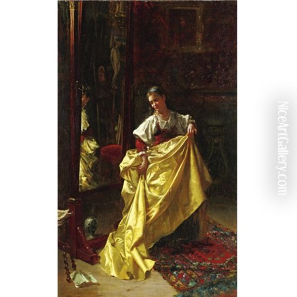 Grandmother's Gown Oil Painting by Pierre-Adolphe Huas