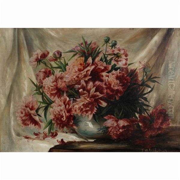 Floral Still Life Oil Painting by Lydia M. B. Hubbard