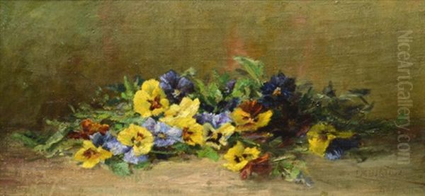 Pansies Oil Painting by Lydia M. B. Hubbard