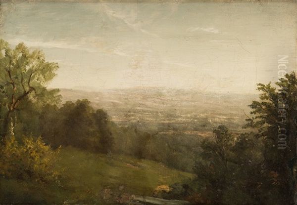 View Of A Valley Oil Painting by Richard William Hubbard