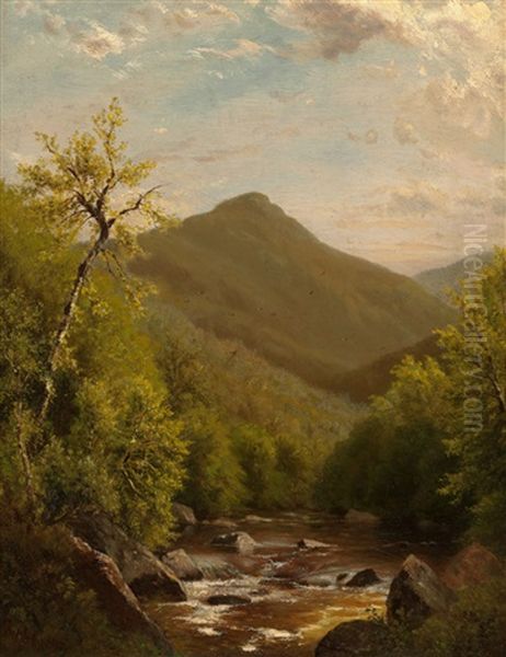 A Mountain Stream Oil Painting by Richard William Hubbard