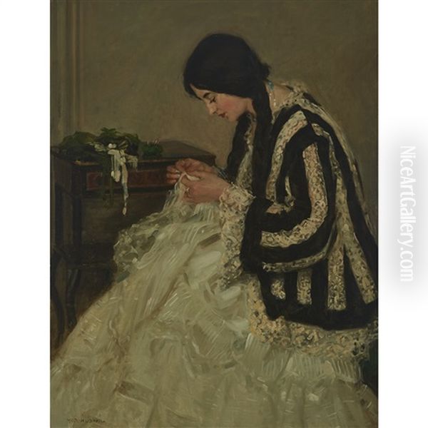 Black And White Oil Painting by Henry Salem Hubbell