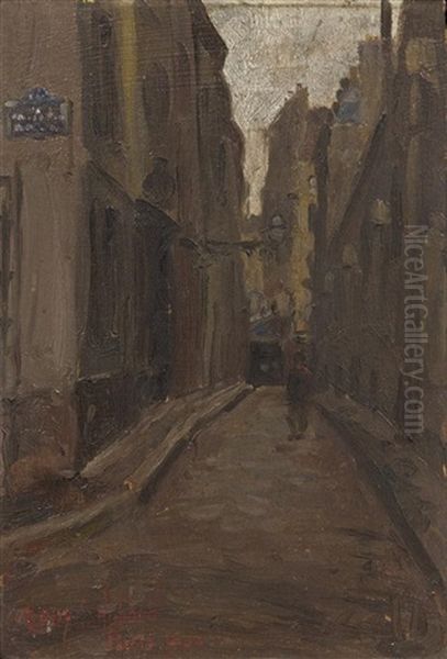 16 Rue St. Etienne Du Mont Oil Painting by Henry Salem Hubbell