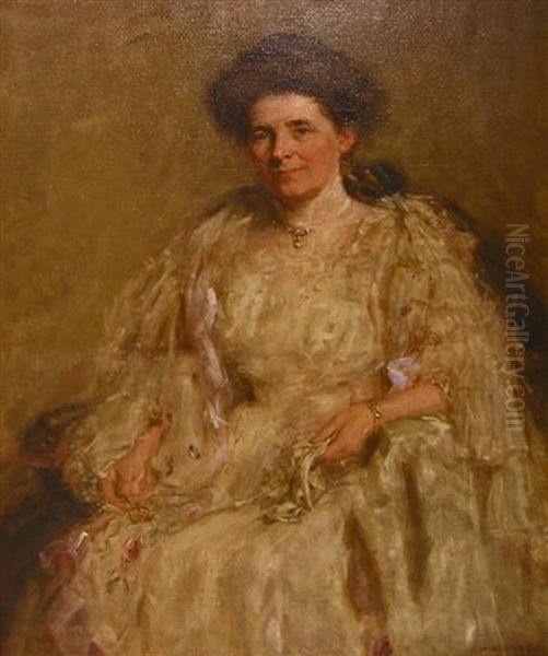 Portrait Of Mrs. Cass Oil Painting by Henry Salem Hubbell