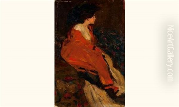 Elegante Assise Oil Painting by Henry Salem Hubbell