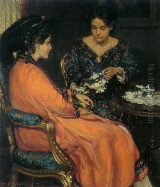 The Orange Robe Oil Painting by Henry Salem Hubbell