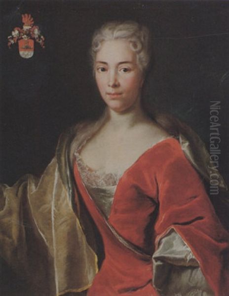 Ursula Von Freudenreich Geborene Fischer Oil Painting by Johann Rudolf Huber the Elder