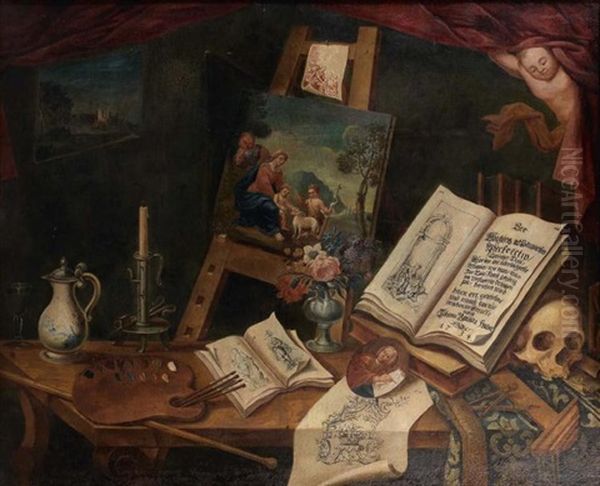 L'atelier Du Peintre Oil Painting by Johann Baptist Huber