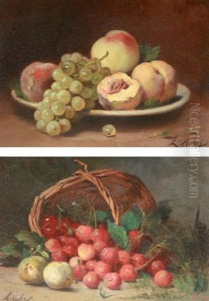 Nature Morte (pair) Oil Painting by Leon Charles Huber