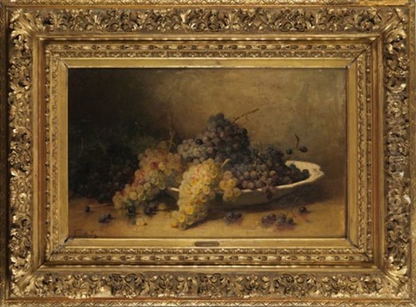 Grappes De Raisins Blancs Et Noirs Oil Painting by Leon Charles Huber