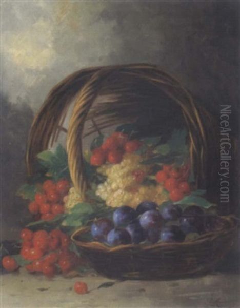 Fruchtestilleben Oil Painting by Leon Charles Huber