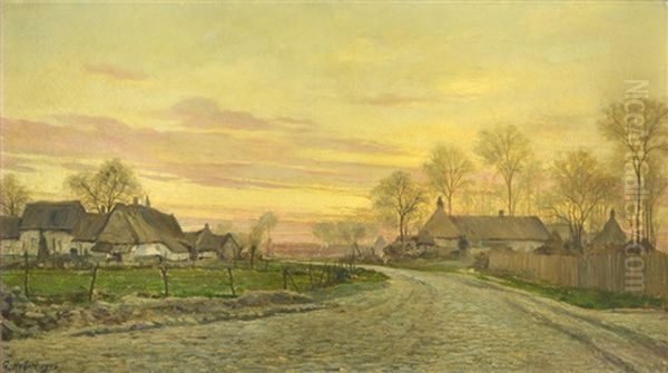 Paisaje Con Casas Oil Painting by Charles Hubert