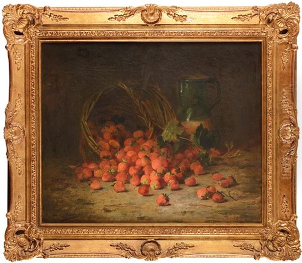 Nature Morte Aux Fraises Oil Painting by Leon Hubert