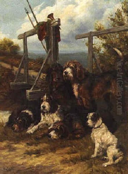 A Dog's Life Oil Painting by Leon Hubert