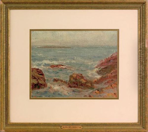 Rocky Coast Of Maine Oil Painting by William Sterna Barratt