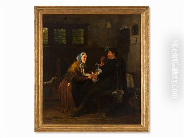 Heimkehr Des Soldaten Oil Painting by Carl Wilhelm Huebner