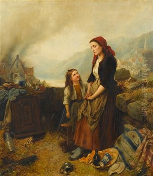 Offering Consolation Oil Painting by Carl Wilhelm Huebner