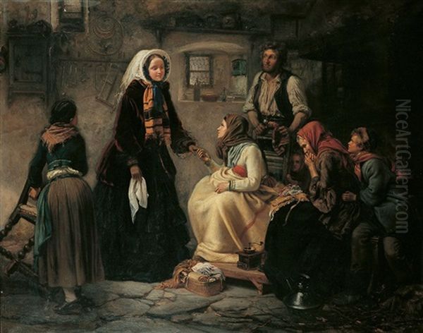 Er Wird Kommen (er Muss Doch Nachgeben) Oil Painting by Carl Wilhelm Huebner