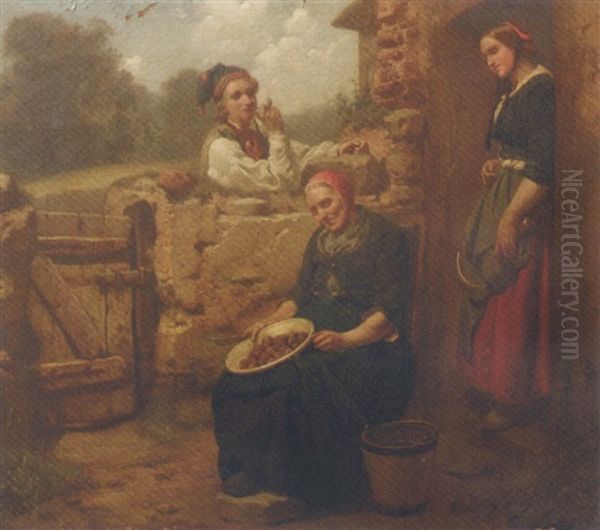 Love's Opportunity Oil Painting by Carl Wilhelm Huebner