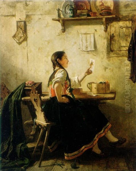 Fond Memories Oil Painting by Carl Wilhelm Huebner