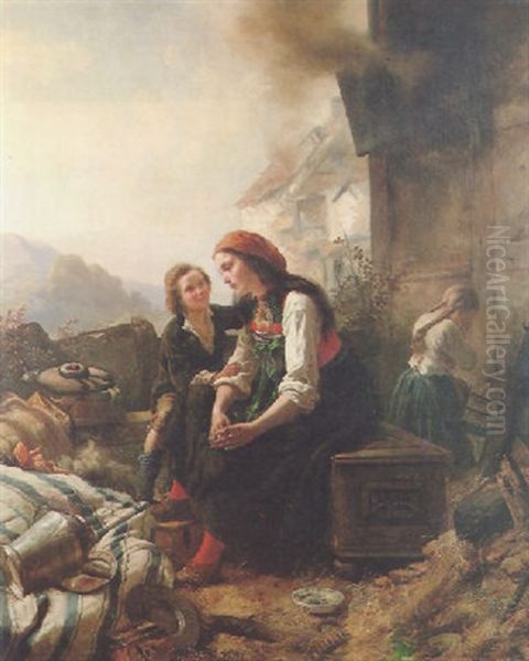 Words Of Comfort Oil Painting by Carl Wilhelm Huebner