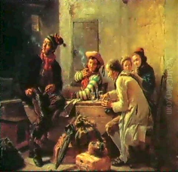 Die Auswanderer Oil Painting by Carl Wilhelm Huebner