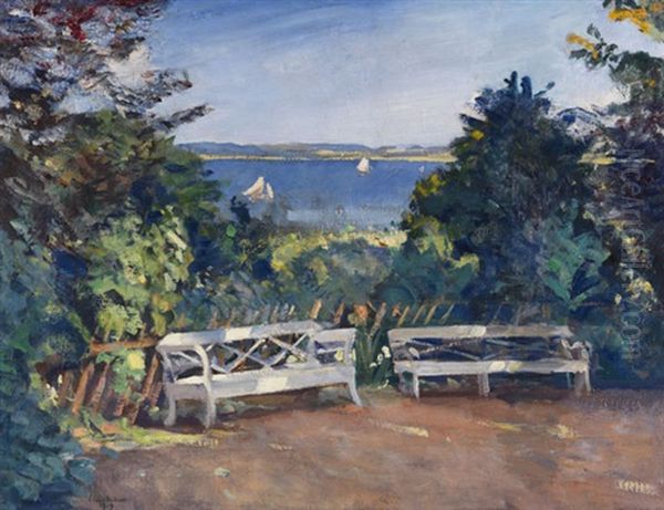 Garten In Travemunde Oil Painting by Ulrich Huebner