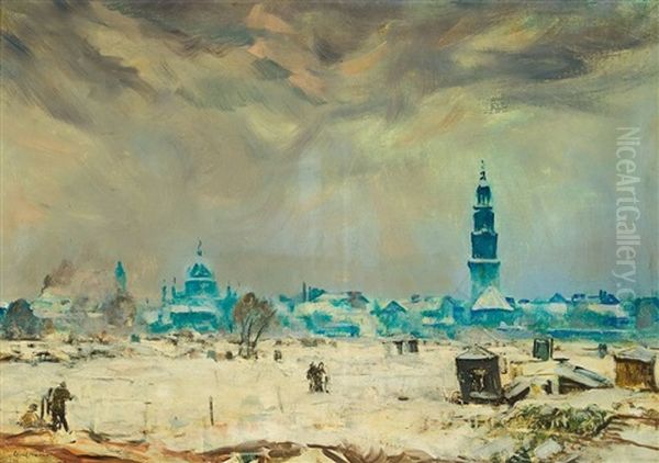 Blick Auf Das Winterliche Potsdam Oil Painting by Ulrich Huebner