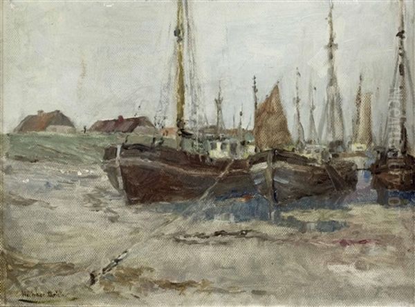 Boote Am Strand Oil Painting by Ulrich Huebner