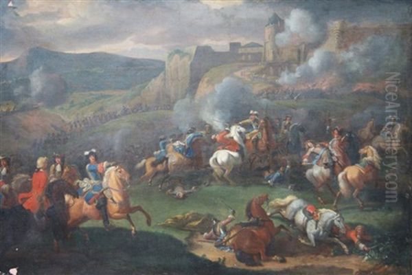 L'attaque D'un Fort Oil Painting by Jacob van Huchtenburg