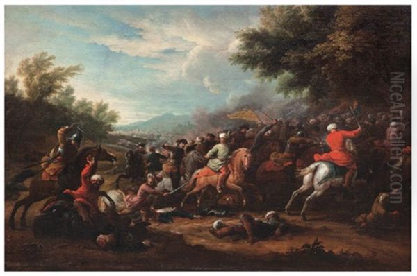 Battle Oil Painting by Jan van Huchtenburg