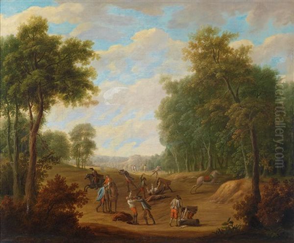 Der Uberfall Oil Painting by Jan van Huchtenburg