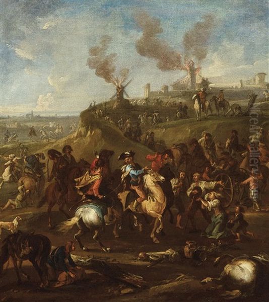 Scene D'un Siege Oil Painting by Jan van Huchtenburg