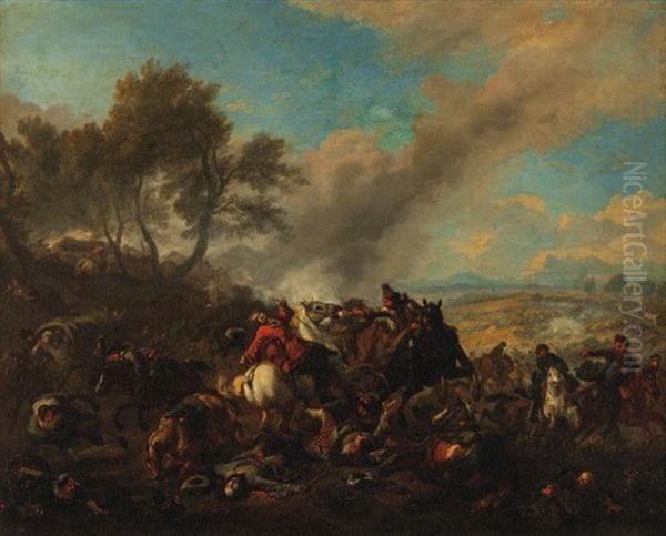 Reitergefecht Oil Painting by Jan van Huchtenburg