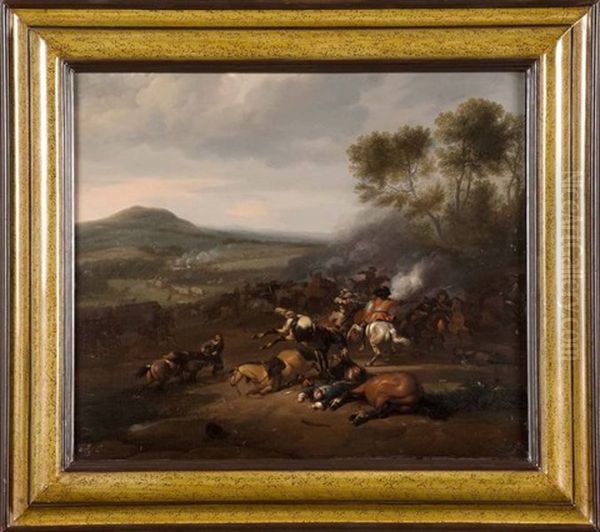 Choc De Cavalerie Oil Painting by Jan van Huchtenburg