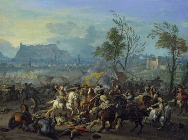 Die Schlacht Von Peterwardein Oil Painting by Jan van Huchtenburg