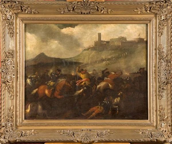 Scene De Bataille Oil Painting by Jan van Huchtenburg