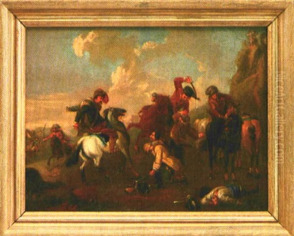 Reitergefecht Oil Painting by Jan van Huchtenburg