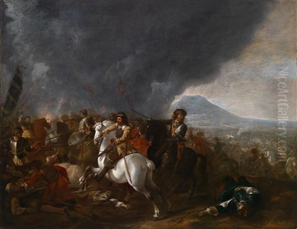 Ein Reitergefecht Aus Den Feldzugen Des Prinzen Eugen Von Savoyen Oil Painting by Jan van Huchtenburg