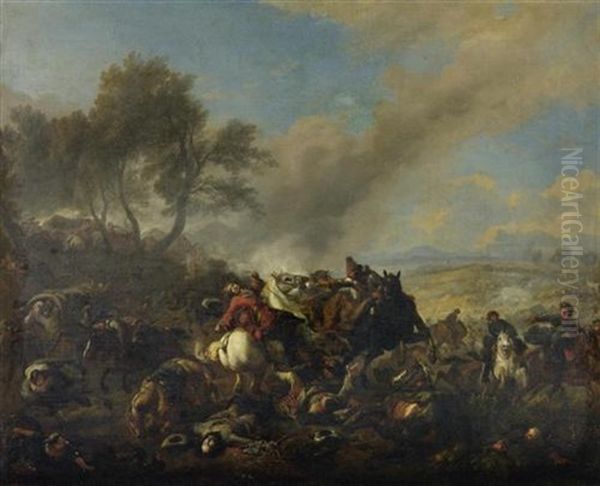 Reitergefecht Oil Painting by Jan van Huchtenburg