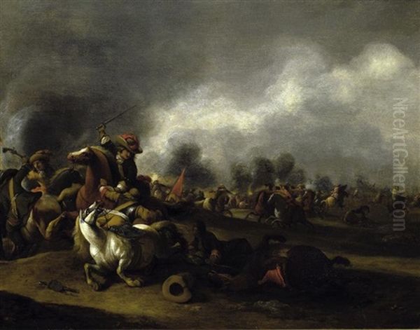 Reitergefecht Oil Painting by Jan van Huchtenburg