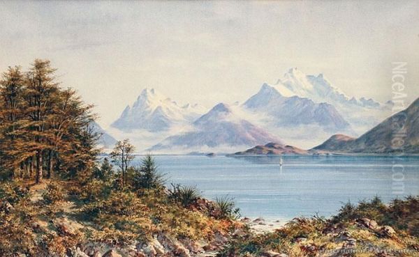 Mt Earnslaw And Lake Wakatipu Oil Painting by Charles Decimus Barraud