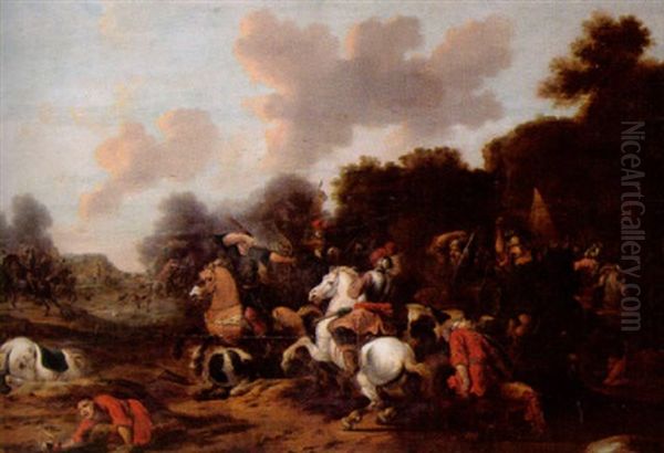 Bataljscen Oil Painting by Jan van Huchtenburg