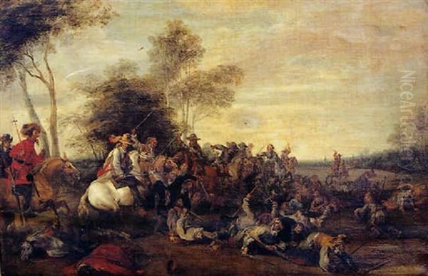 Charge De Cavalerie Oil Painting by Jan van Huchtenburg