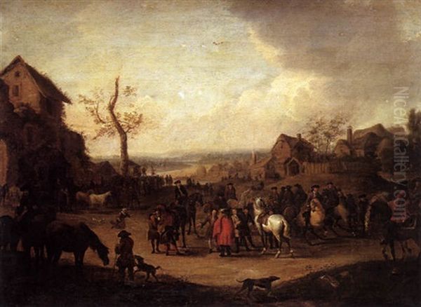 Scene De Campement Militaire Oil Painting by Jan van Huchtenburg